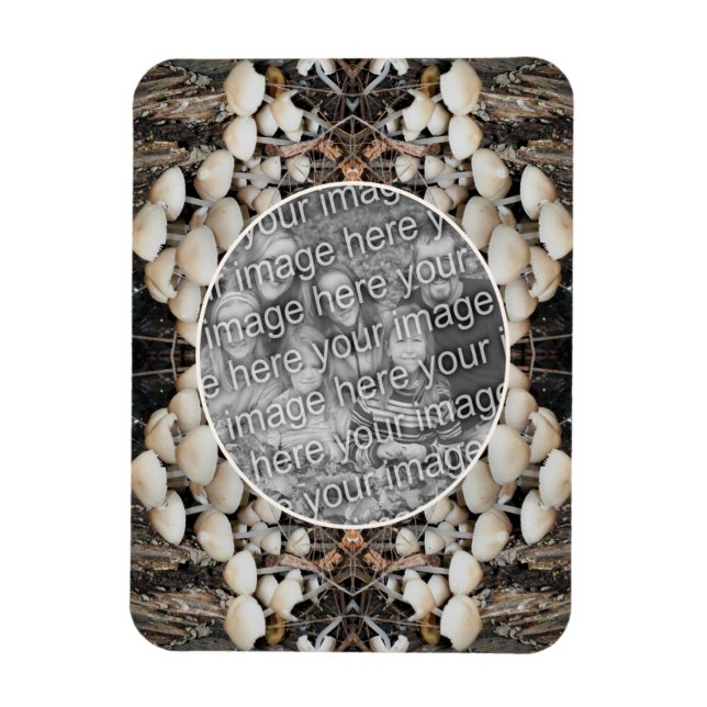 Vild svamp Natature Ram Lägg till ditt eget foto Magnet (Vertikal)