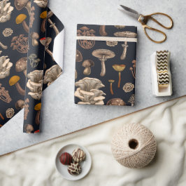 Vild Svampar på svart grafitmassa Presentpapper