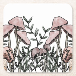 Vild Svampar Underlägg Papper Kvadrat
