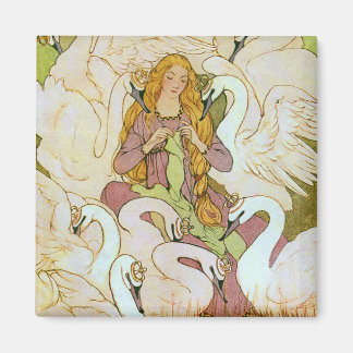 Vild Svanar Fairy Tale Art Magnet