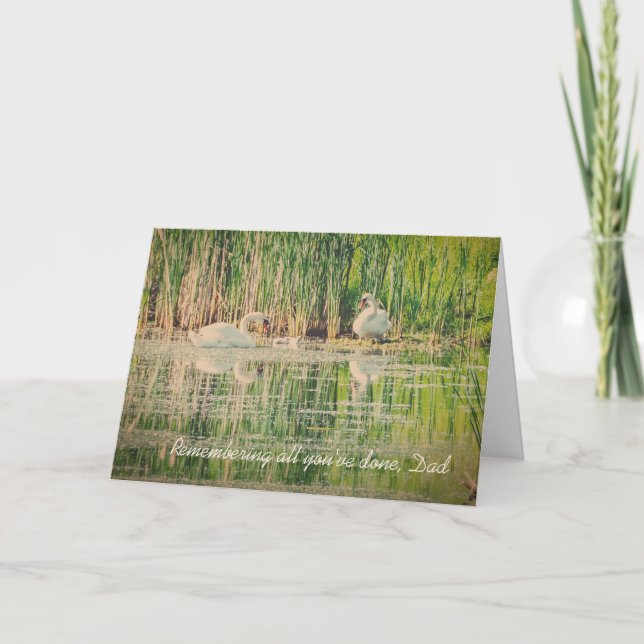 Vild Svanar Fars dag-kort Kort (Framsida)