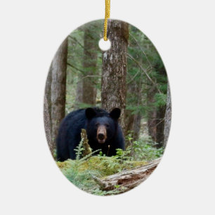 Vild Svart björn keramiskt ornament