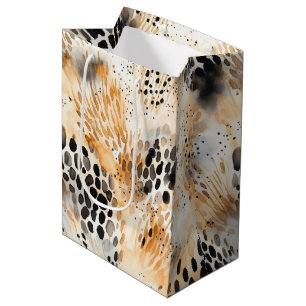 Vild Svart Kräm Leopard Djur Blommig