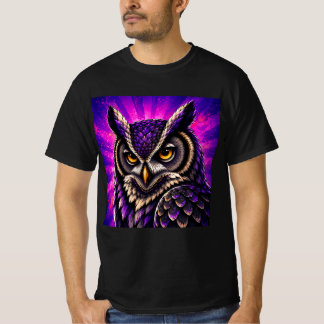 Vild Svart Uggle Vintage Vilda Djur T Shirt