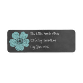 Vild Teal Ro Chalkboard Avery-etikett Returadress Etikett