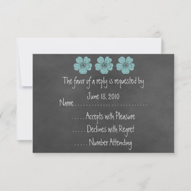 Vild Teal Ro Chalkboard OSA kort (Framsida)