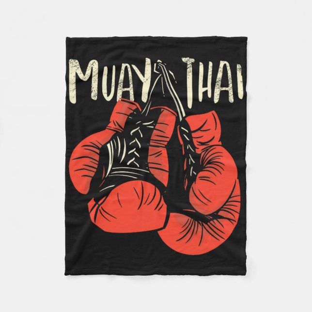 Vild thailändsk boxningskampstil för kickboxning M Fleecefilt (Framsidan)