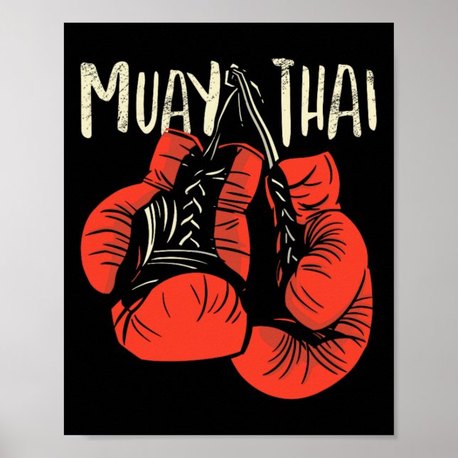Vild thailändsk boxningskampstil för kickboxning M Poster (Framsidan)