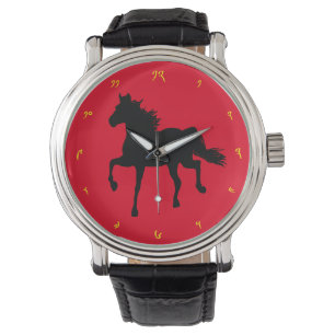 Vild Tibetanska hästar Running & Tibet Nummer Armbandsur