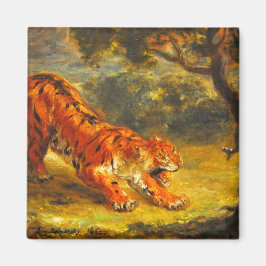 Vild Tiger and a Snake (Animal Art) Magnet