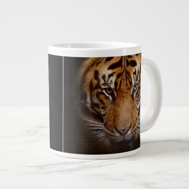 Vild Tiger Ansikte Jumbo Soppa eller Kaffe Mugg Jumbo Mugg (Framsida höger)
