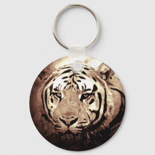 Vild Tiger Artwork Nyckelring