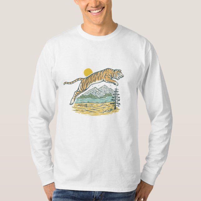 Vild Tiger Äventyr T Shirt (Framsida)