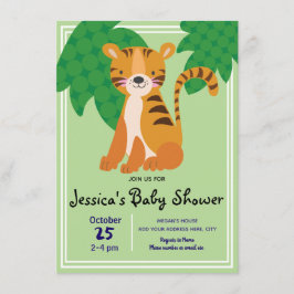 Vild Tiger Baby Shower Inbjudningar