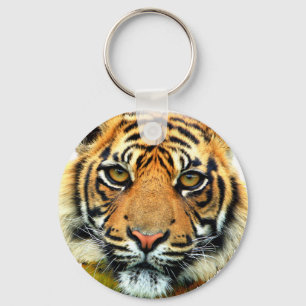 Vild tiger djur ansikte nyckelring