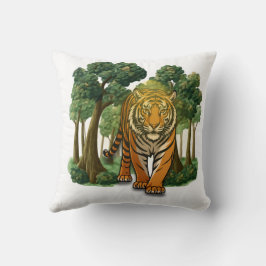 “Vild tiger i skogen – Naturlig ljusjungel D Kudde