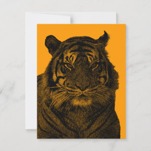 Vild Tiger i svartvitt Inbjudningar
