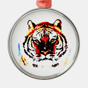 Vild Tiger Julgransprydnad Metall
