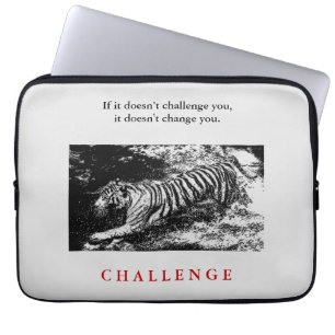 Vild Tiger Motivering Challenge Quote Laptop Fodral