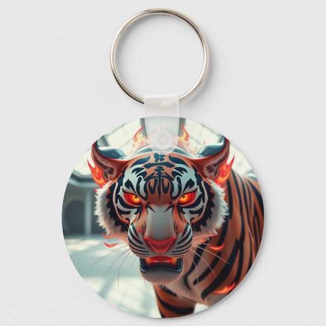 Vild Tiger Nyckelring (Framsida)