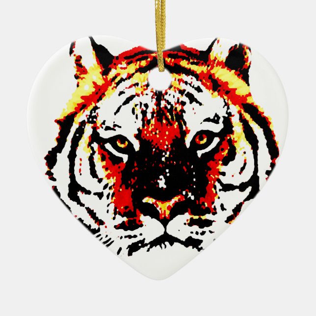 Vild Tiger Öga Julgransprydnad Keramik (Framsidan)