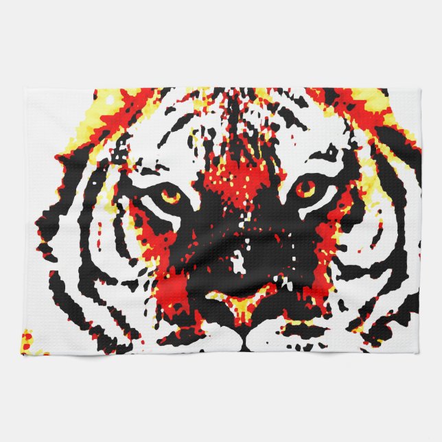 Vild Tiger Öga Kökshandduk (Horisontell)