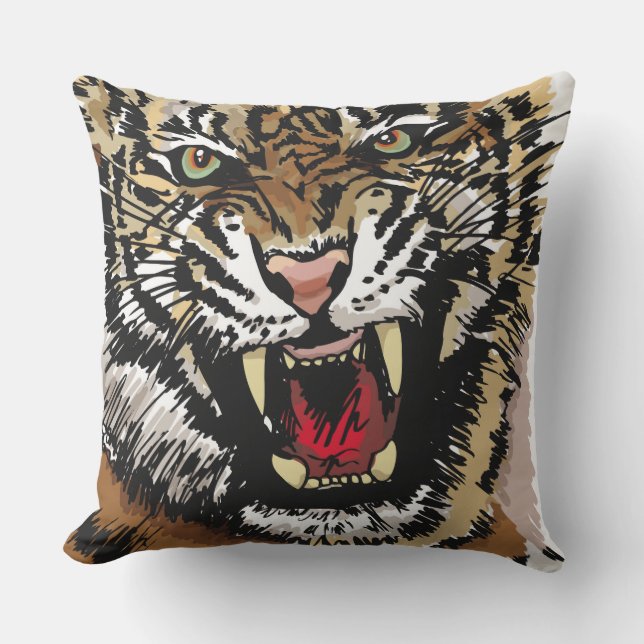 Vild Tiger Pillow Kudde (Framsida)