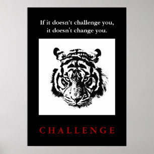 Vild Tiger Pop Art Motivational Challenge Quote Poster