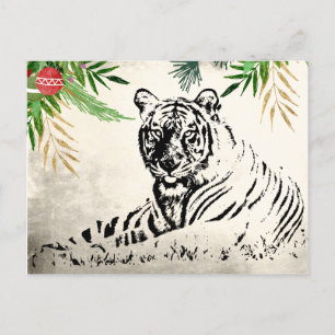 Vild Tiger Season Greetings-julparadise Helg Vykort