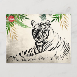Vild Tiger Season Greetings-julparadise Helg Vykort
