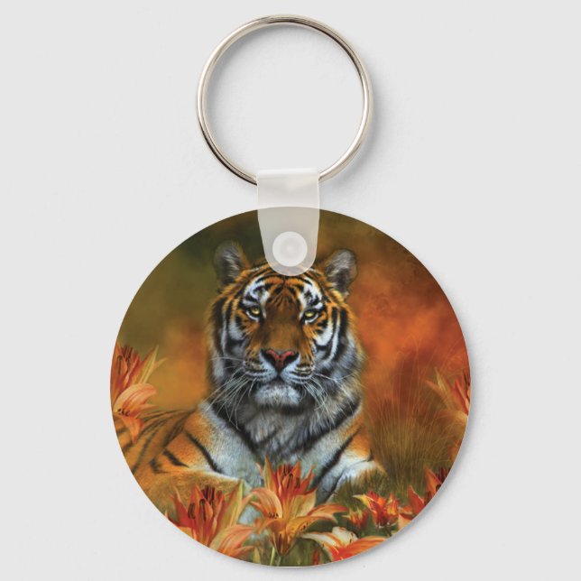Vild Tigers Art Keychain Nyckelring (Framsida)