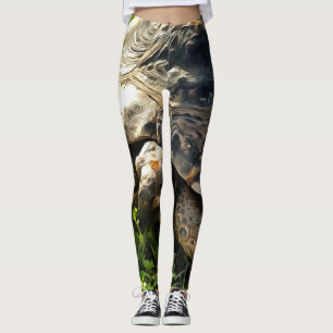 Vild Tortoise in Grass Meadow Wildlife Art Leggings