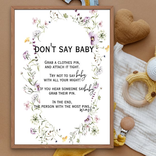 Vild trädgårdar blommar tema Shhh Säg inte Baby Ga Poster (Skapare uppladdad)