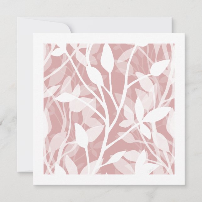 Vild trädgårdsdimma minimalistiskt botaniskt konst julkort (Framsida)