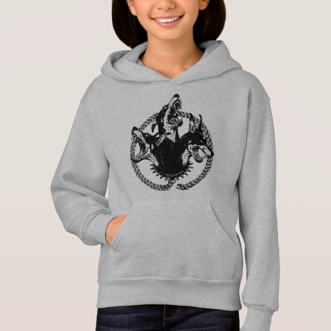 Vild Trehövdad Hund T Shirt (Framsida)