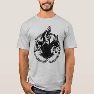 Vild trehövdad hund t shirt