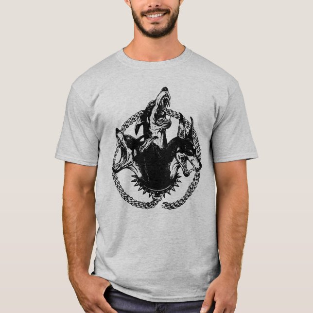 Vild trehövdad hund t shirt (Framsida)