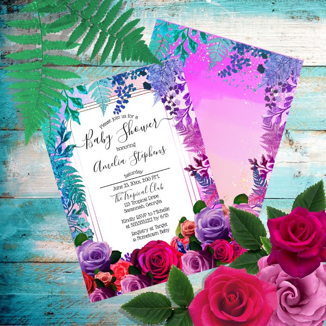 Vild Tropical Boho Blommigt Girl Baby Shower Inbjudningar (Skapare uppladdad)