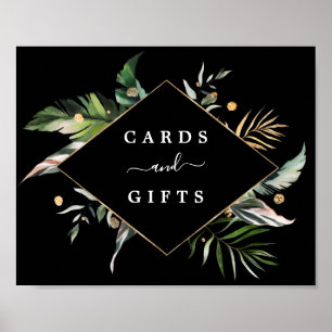 Vild Tropical Foliage Bröllopskort & Gifts Sign Poster
