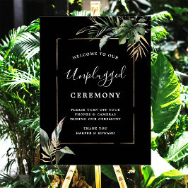 Vild Tropical Foliage Unplugged Bröllop Ceremony Poster