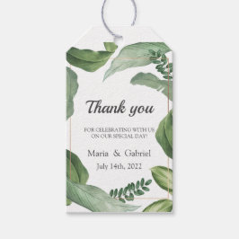 Vild Tropical Greenery. Bröllop Tack Presentetikett