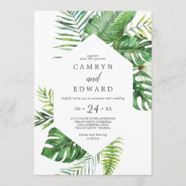 Vild Tropical Handflatan allt på ena Bröllop Inbjudningar