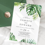 Vild Tropical Handflatan Avslappnad Bröllop Inbjudningar<br><div class="desc">Den här vilden tropiska bröllopsinbjudan till handflatan avslappnad är perfekt för en strand eller ett destinationsbröllop. Utformningen har en exotisk uppsättning grönt vattenfärgsbanans löv handflatan träd,  ferns,  löv,  botaniska växter och grönt för en tropisk sommarkänsla.</div>