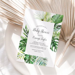 Vild Tropical Handflatan Baby Shower Inbjudningar