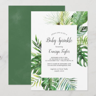 Vild Tropical Handflatan Baby Sprinkle Inbjudningar