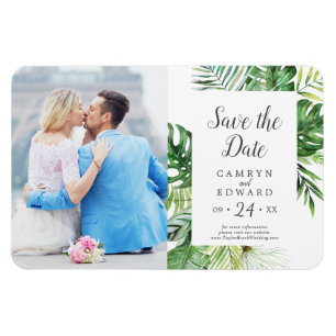 Vild Tropical Handflatan Bild Spara datumet Magnet