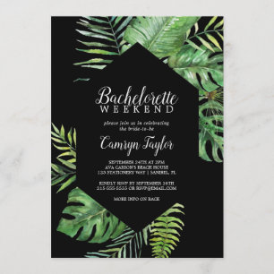 Vild Tropical Handflatan Black Bachelorette Helg Inbjudningar