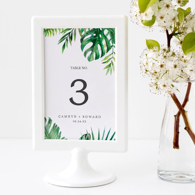 Vild Tropical Handflatan Bordsnummer (Skapare uppladdad)