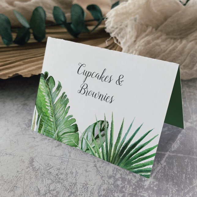 Vild Tropical Handflatan Buffet Food Labels Bordsnummer (Skapare uppladdad)