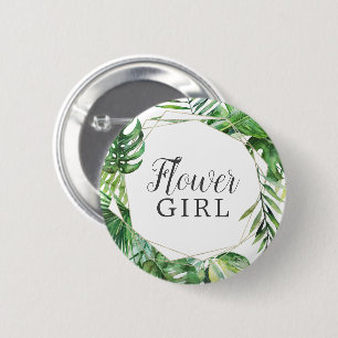 Vild Tropical Handflatan Flower Girl Möhippa Knapp